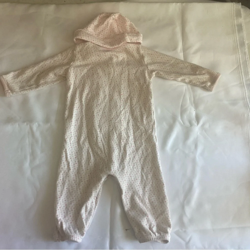 Convertible Pink Baby Sleeper/Gown With Matching Hat